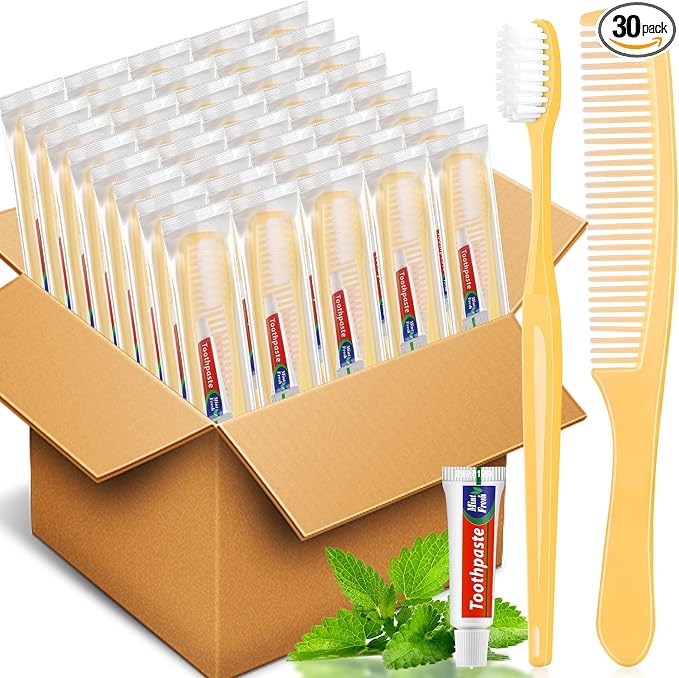 NICEMOVIC 30 Pack Disposable Toothbrushes Bulk by NICEMOVIC