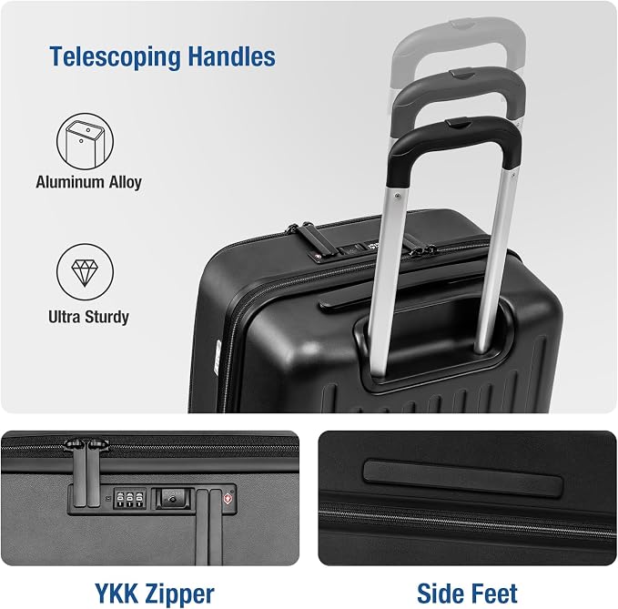 KYME 26-Inch Medium Checked Luggage, 100% PC Hardside Suitcase - Image 3
