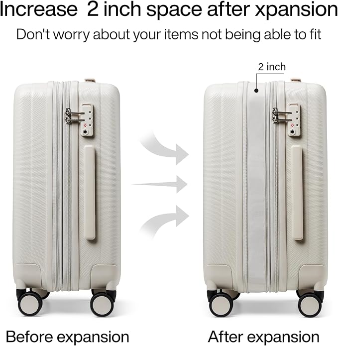 Hanke Expandable Hard Shell Luggage Sets 2 piece Carry On Luggage - Image 3