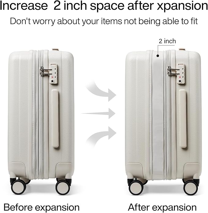 Hanke 20 Inch Expandable Carry on Luggage 22x14x9 Airline Approved Lightweight - Image 3