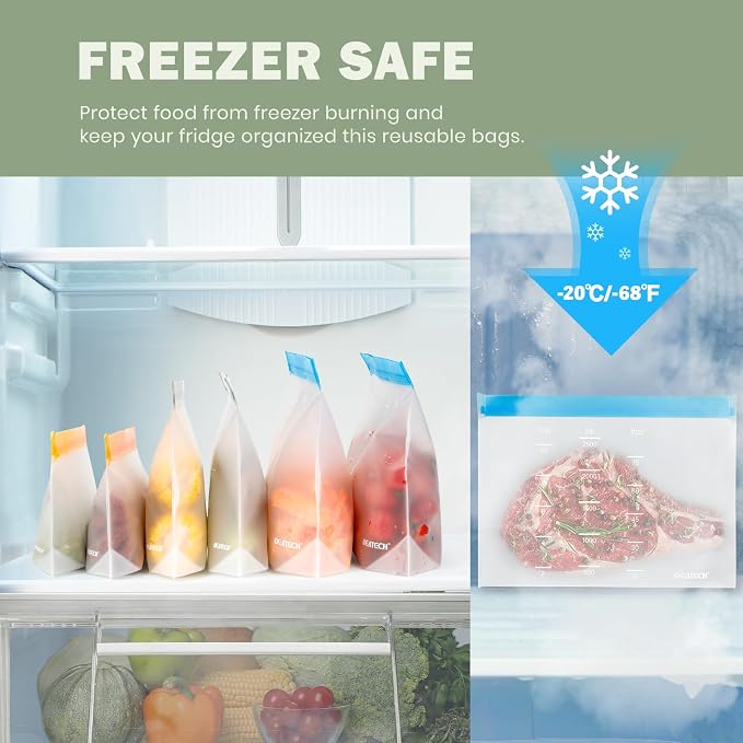 Dishwasher Safe Reusable Storage Bags Stand Up - Image 3