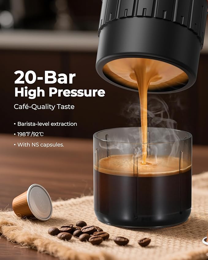 Portable Espresso Maker 20 Bar Self‑Heating & Auto-off | 13500 mAh Battery - Image 5
