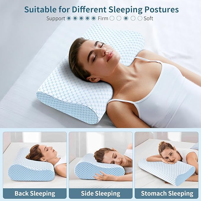 Cervical Pillow for Neck Pain Relief, Contour Memory Foam Pillows for Sleeping - Image 6