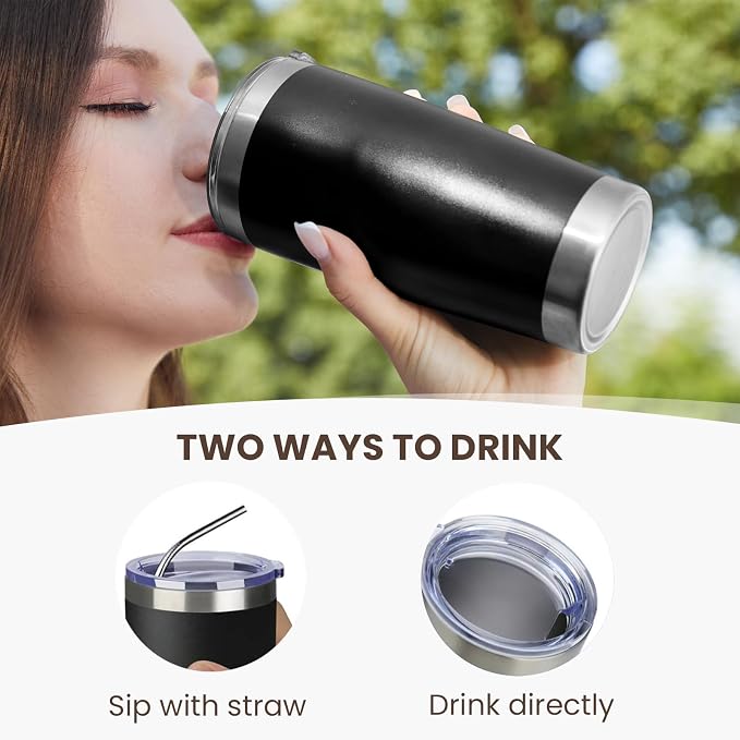 MEWAY 20oz Tumbler 4 Pack Double Wall Vacuum Insulated Travel Glitter Mug Bulk - Image 3
