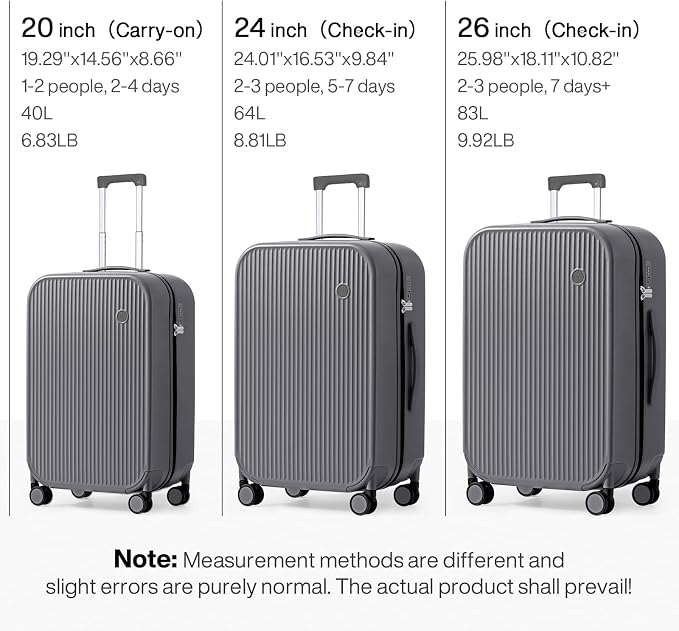 mixi 24 Inch Checked Luggage PC Hardshell Suitcases - Image 6