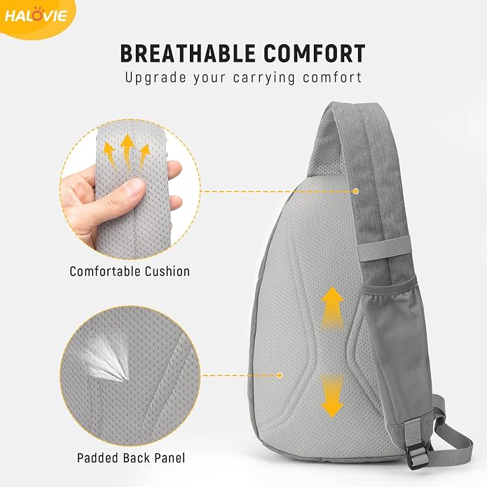 HALOVIE Anti Theft Crossbody Sling Bag RFID Travel Sling Backpack Lightweight - Image 4