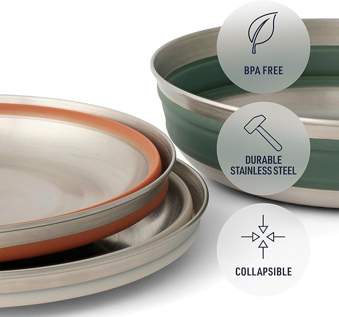 Sea to Summit Detour Stainless Steel Collapsible Bowl, Beluga Black - Image 4