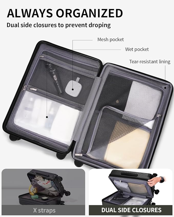 ECOHUB Hardside Expandable Carry On Luggage, Lightweight Small Hardshell Travel - Image 6