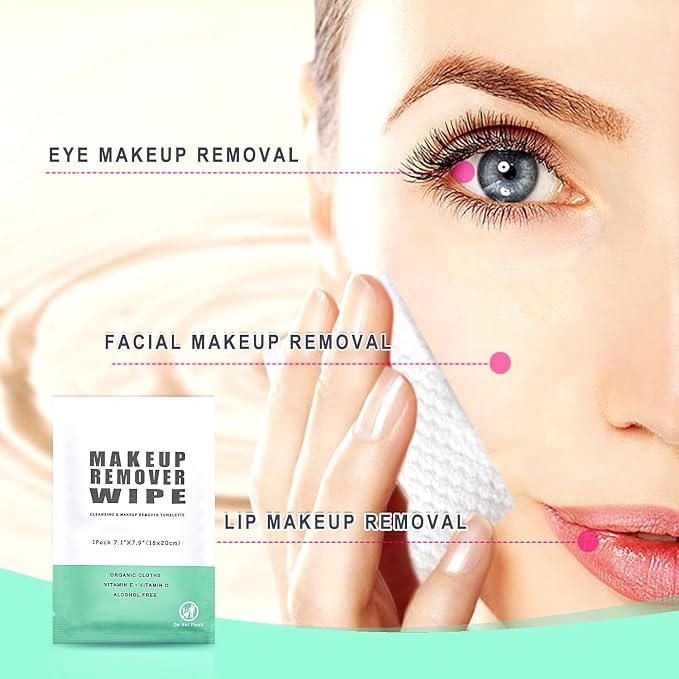 100 pcs Disposable Skin Cleansing Wipes, Individual Wrapped, Convenient - Image 2