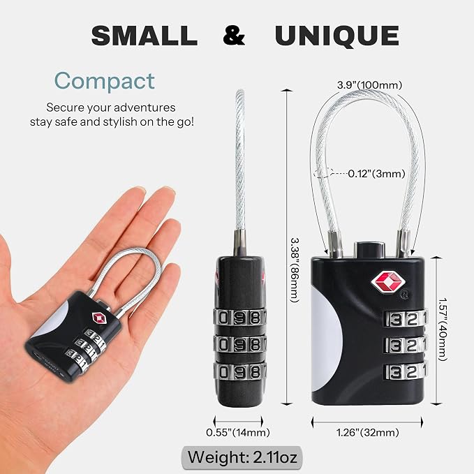 TSA Locks for Luggage, Small Combination Lock - Image 2