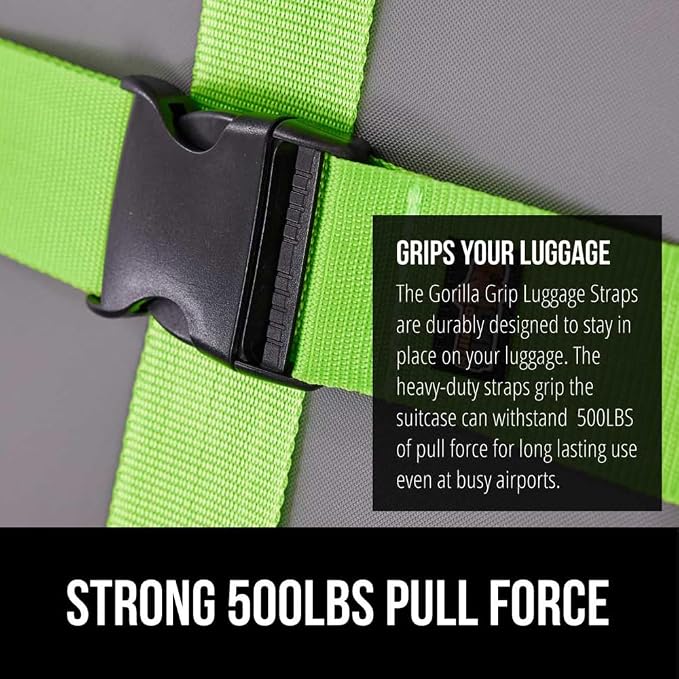 GORILLA GRIP Heavy Duty 8 Pack Adjustable Luggage Straps - Image 3