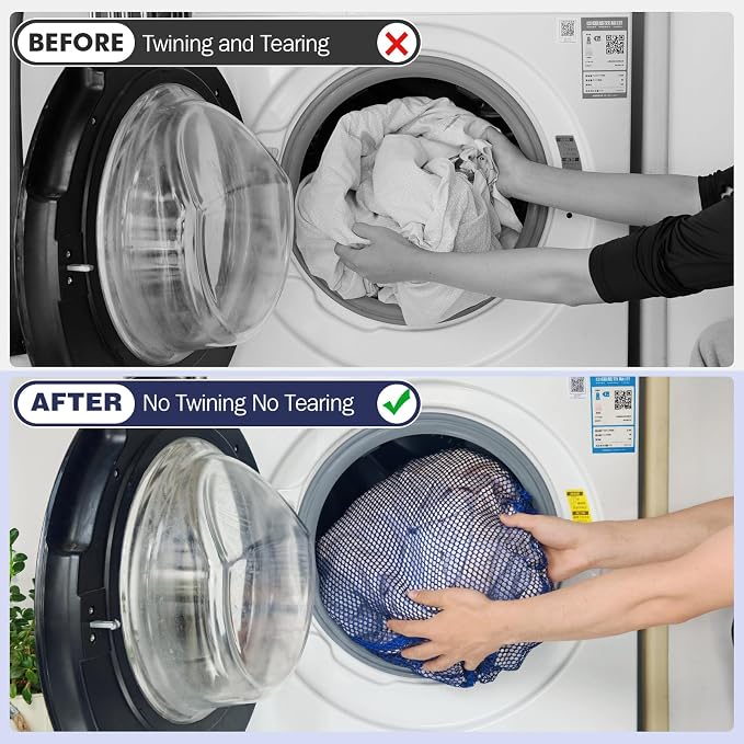 3Pcs Mesh Laundry Bags Washing Machine Mesh Wash Bags Jumbo - Image 2