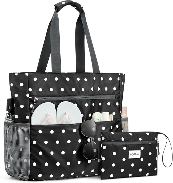 G4Free Beach Bag, Waterproof Sandproof Beach Tote Bag, Large Capacity Foldable by G4Free