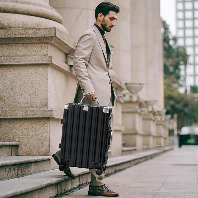 Krute Aluminum Frame Luggage 28 inch Zipperles Suitcase - Image 9