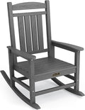 SERWALL Outdoor Rocking Chair, HDPE Patio Rocking Chair All-Weather Porch Rocker by SERWALL