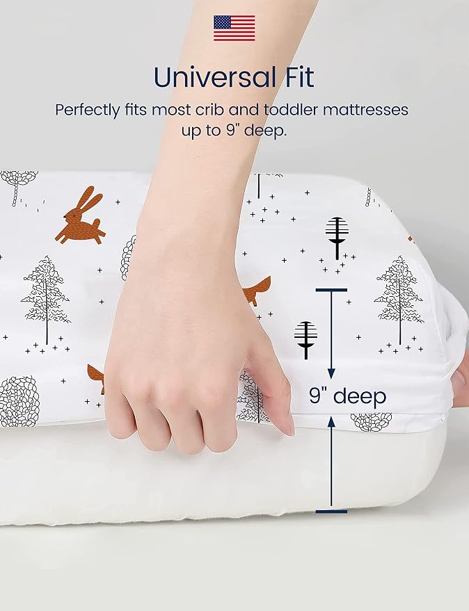 TotAha Premium Stretchy Crib Sheets-Hypoallergenic, Silky Comfort, Buttery Soft - Image 3