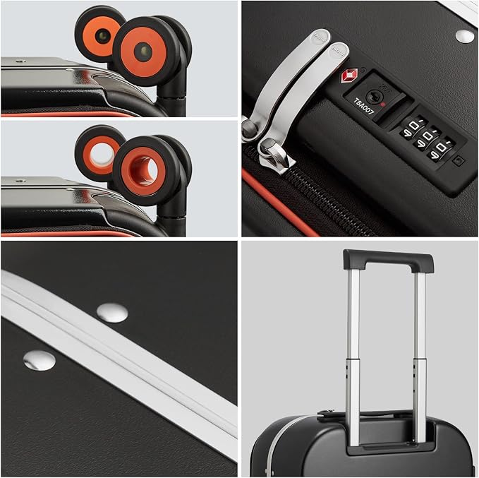 mixi Carry On Luggage, Travel Rolling Luggage Aluminum Frame PC Hardside - Image 5