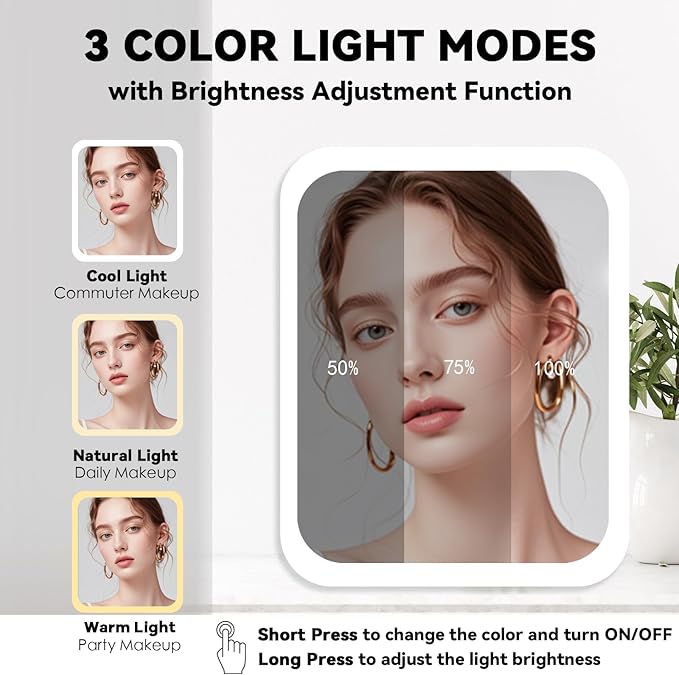 Travel Makeup Bag with LED Mirror with 3 Lighted Settings, Adjustable Dividers - Image 2