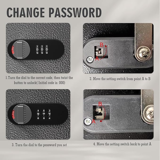 WeHere Key Lock Box Wall Mount, Key Cabinet Security Combination Lockbox - Image 7