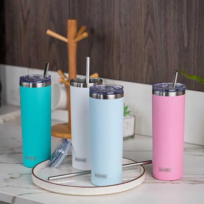 koodee 20 oz Skinny Tumbler Stainless Steel Double Wall Insulated Water Tumbler - Image 2