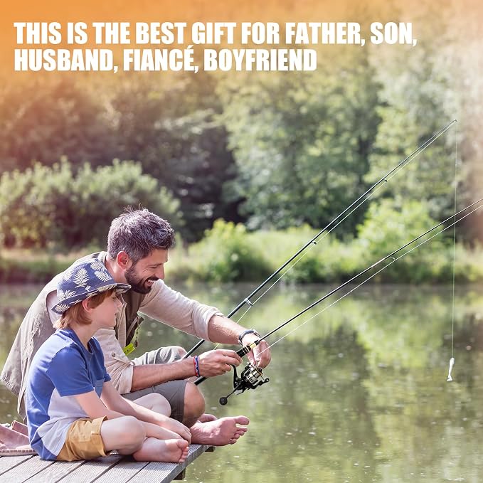 mouhike Carbon Fiber Telescopic Fishing Rod Reel Combo Lightweight Collapsible - Image 2