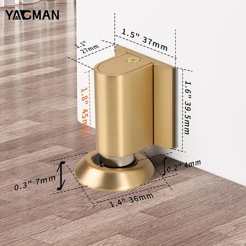 1 Pack Magnetic Door Stoppers Retractable Bottom of Door Holder No Drilling - Image 2