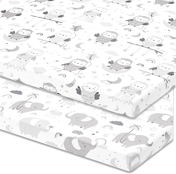 Travel Crib Fitted Sheets for Baby Bjorn, Guava Lotus Travel Crib and 24 x 42 by JoeyJoan