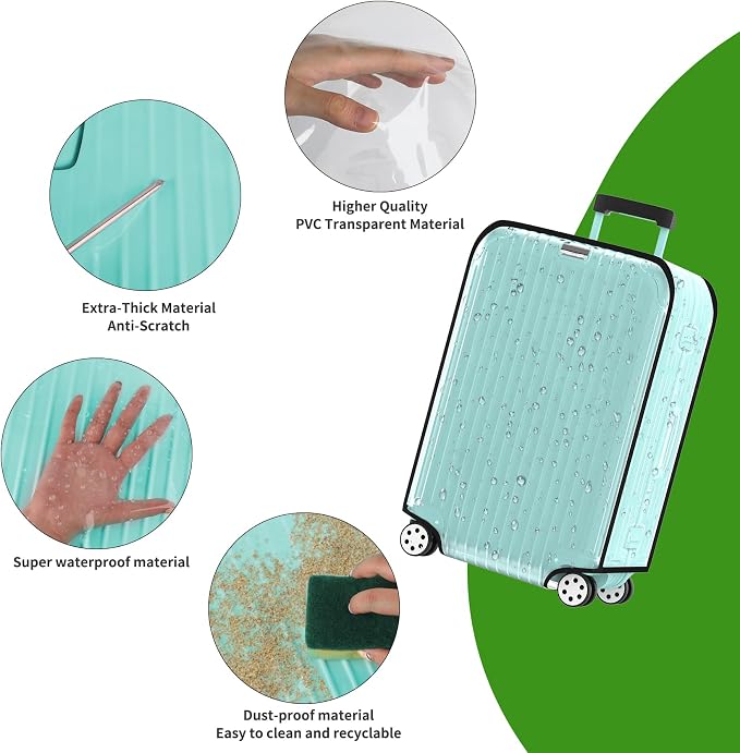 Suitcase Covers For Luggage, 26 Inch Clear PVC Luggage Covers Protector Full - Image 5