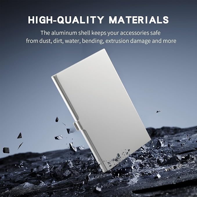 Aluminum SD Card Case, 6Slots Ultrathin SD Card Holder, Memory Card Storage - Image 5