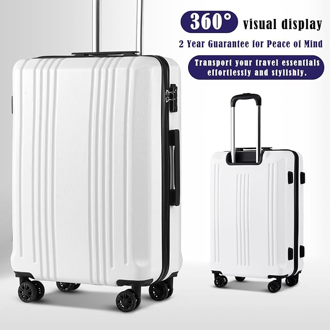 Coolife Luggage Expandable Suitcase PC+ABS 3 Piece Set - Image 2