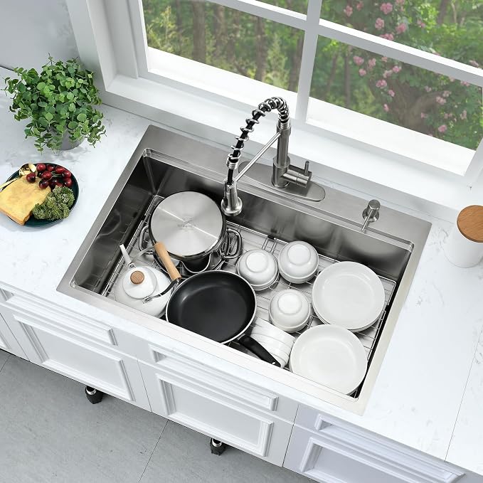 33x22 Drop In Kitchen Sink Workstation-Bokaiya Stainless Steel Kitchen Sink - Image 4