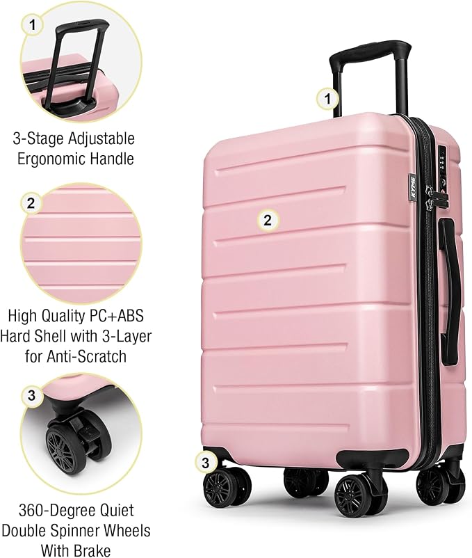 KYME Luggage Sets 2 Piece Hardshell 22"/26" Suitcase - Image 4