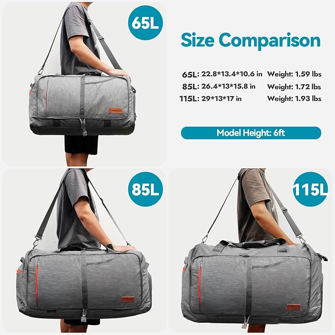 Canway 115L Travel Duffel Bag, Foldable Weekender Bag - Image 2