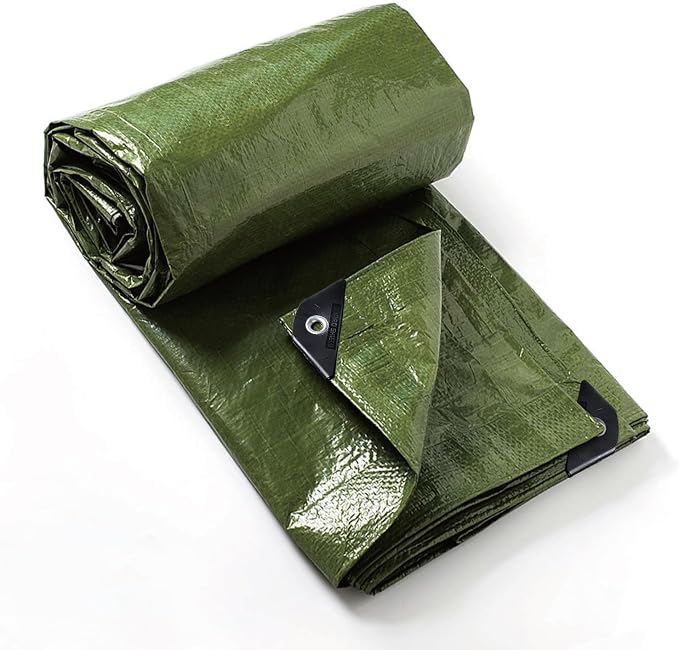 GUARD SHIELD Tarp Green 10x12 Feet Multi Purpose Waterproof Poly Tarp Cover 5mil - Image 2