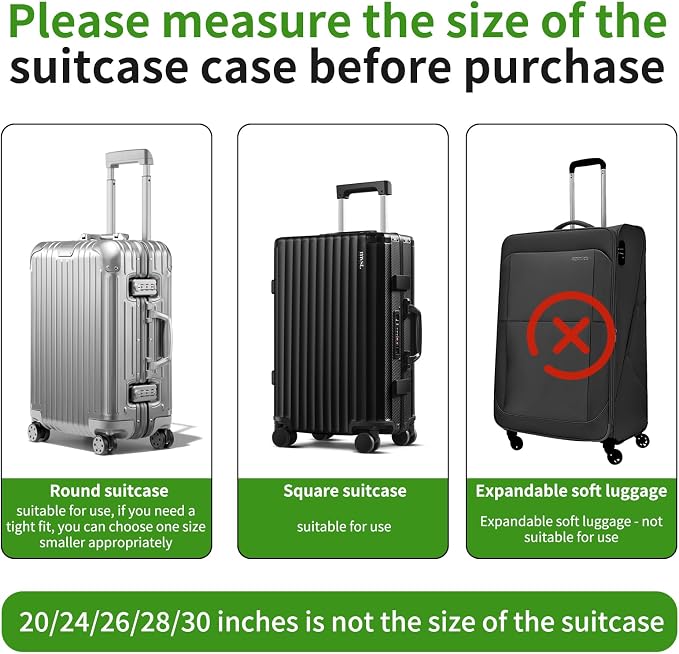 3 Pieces Clear Luggage Cover Protectors, 0.4mm Thicken PVC Suitcase Covers - Image 8