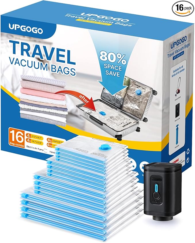 Combo 16 Pack Travel Vacuum Bags by UPGOGO