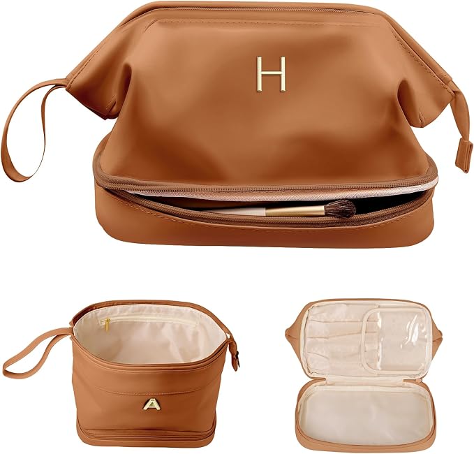 Gifts for College Girls, Personalized Makeup Bag, Monogrammed Gifts, Initial by Vogewood