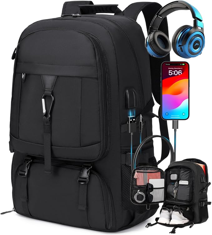 18.4 Inch gym backpack with shoe compartment, 80L Multiple Compartments by Banlole