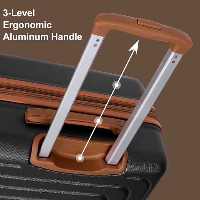 Romswi Expandable 28" Checked Luggage, Large Hardshell Suitcase - Image 7