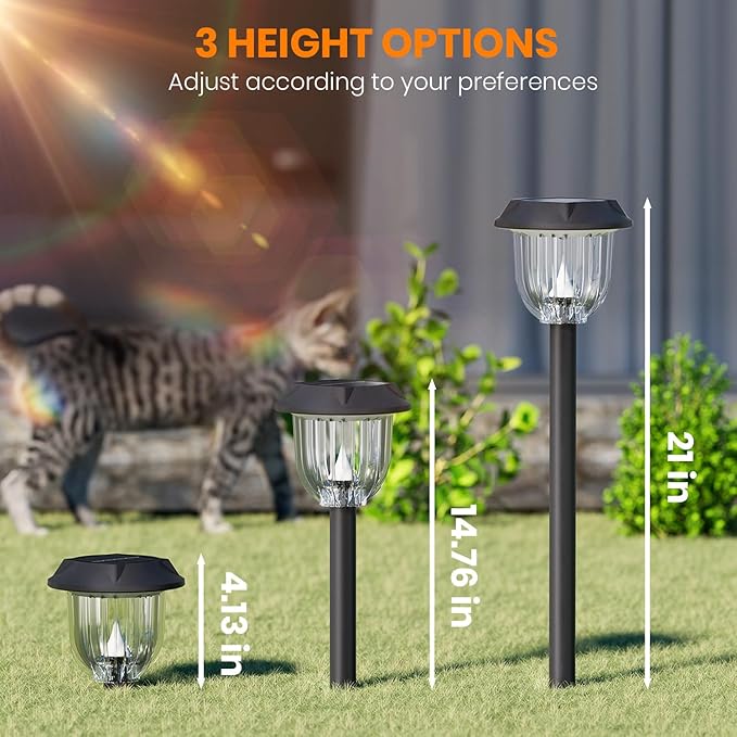 AOSEA Solar Outdoor Lights, IP 65 Waterproof Solar Powered Driveway Lights - Image 2