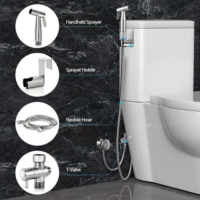 Bidet Sprayer for Toilet with Adjustable Water Pressure, Handheld Bidet Sprayer - Image 6