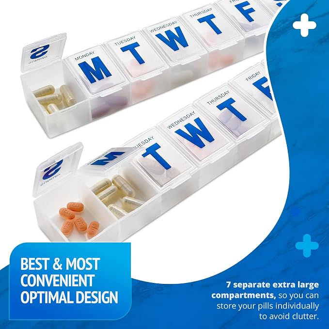 MEDca Weekly Pill Organizer, 7-Day Pill Planner Extra Large - Image 8