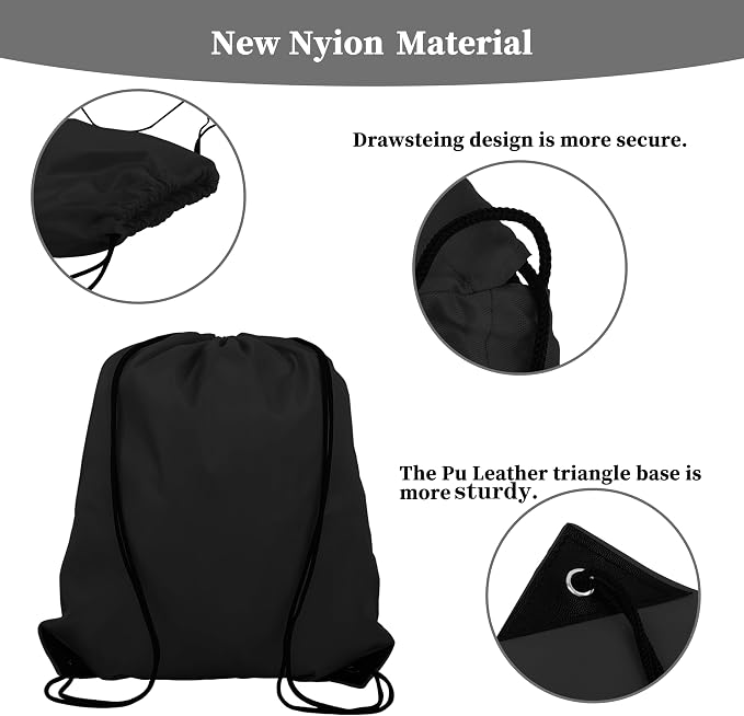 60 Pieces Drawstring Backpack Bags Sports Sackpack Bulk Cinch Gym Bag - Image 3