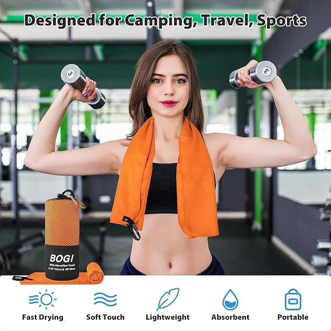 BOGI Microfiber Travel Sports Towel-Quick Dry Towel, Soft Lightweight - Image 6