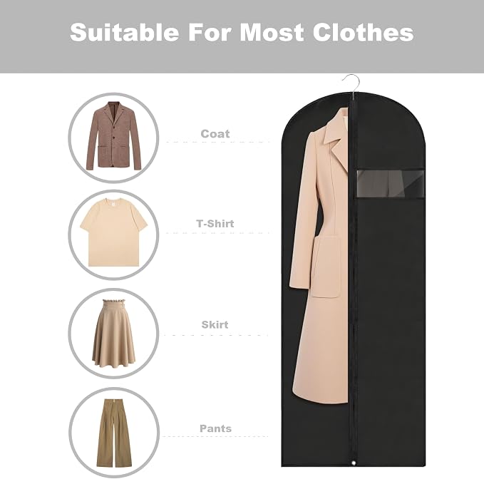 Dress Bags for Gowns Long, Suit Bag Cover for Storage and Travel - Image 3