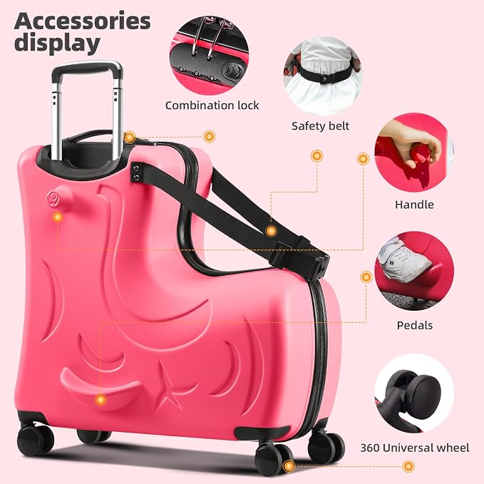 AO WEI LA OW Duffel Bag for Kids Ride-On Suitcase Carry-On Luggage - Image 4