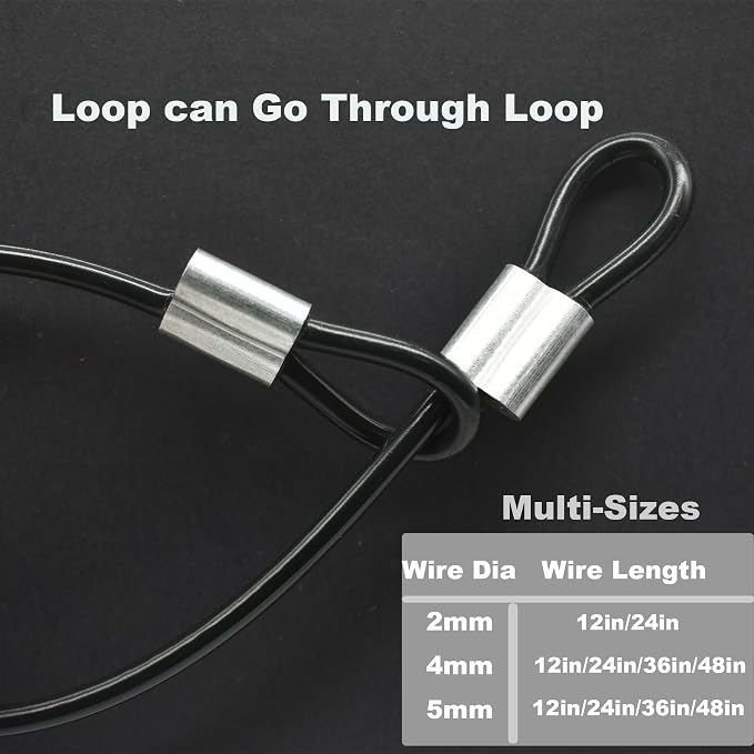 5 Pcs 4mm Wire 36 inch Vinyl Coated Stainless Steel Cable - Image 2