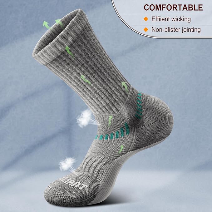 BULLIANT Compression Socks for Men 6Pairs, Athletic Crew Socks Cushioned For - Image 5