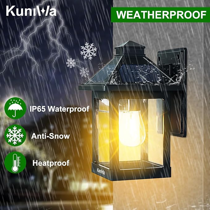 Solar Wall Light Outdoor with 3 Lighting Modes, Dusk to Dawn Led Wall Mount - Image 4
