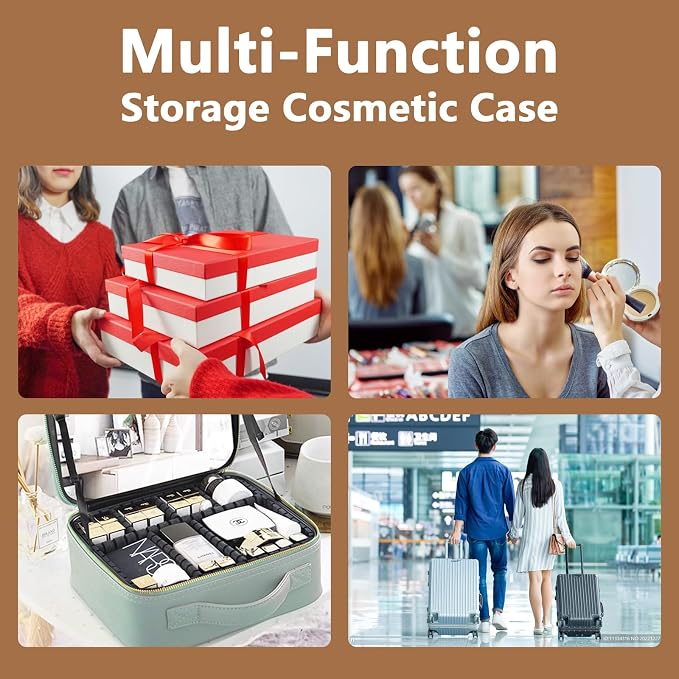 Travel Makeup Bag for Women and Makeup Artists Cosmetic Organizer Large Makeup - Image 5